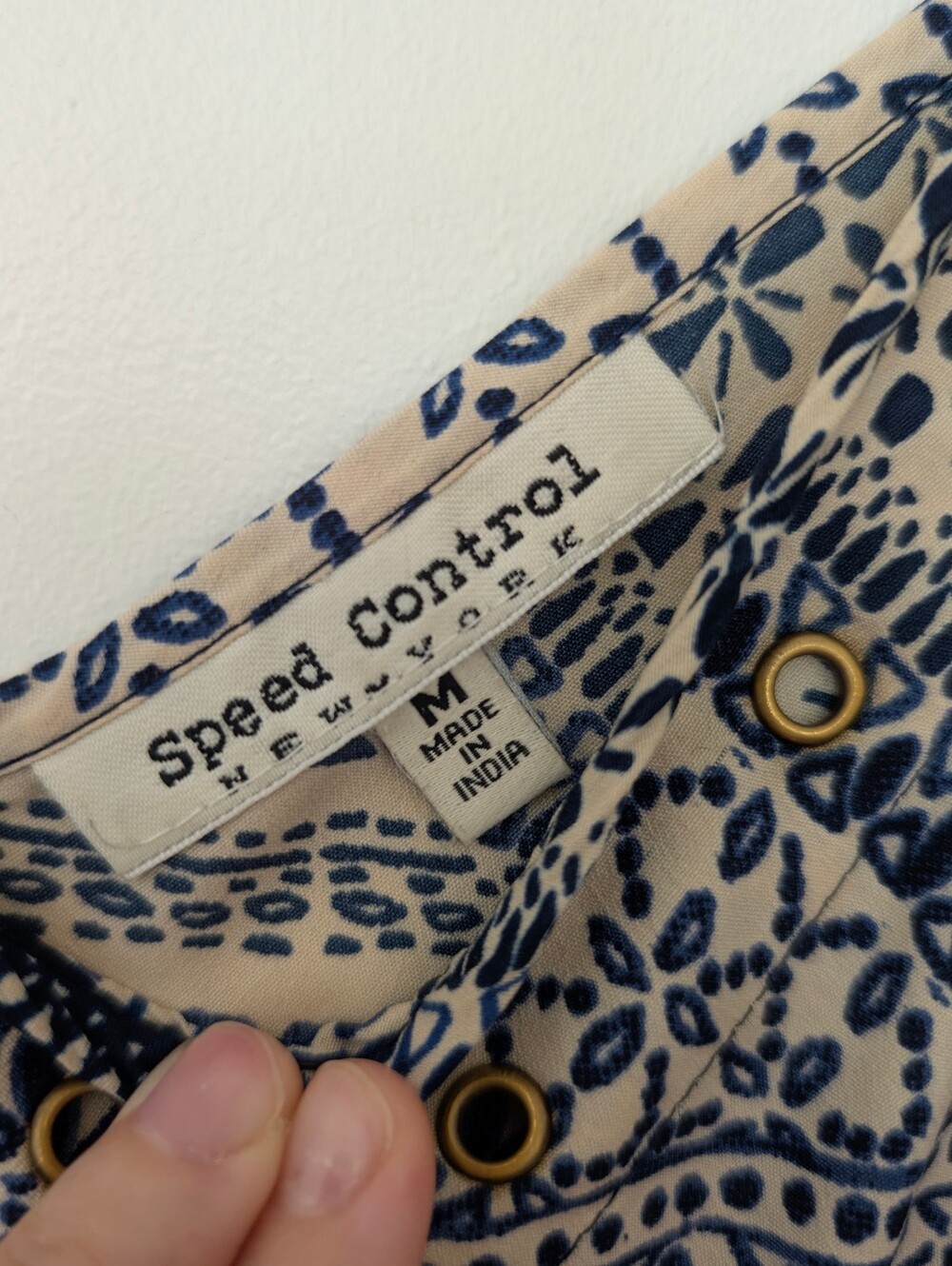 Speed Control NEW York Navy and Cream Asymmetrical Patchwork Sundress - Picture 4 of 6